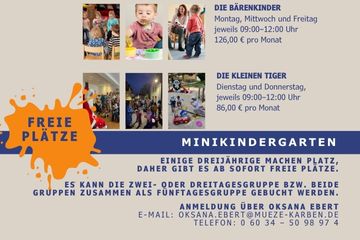 Freie Plätze im Minikindergarten
